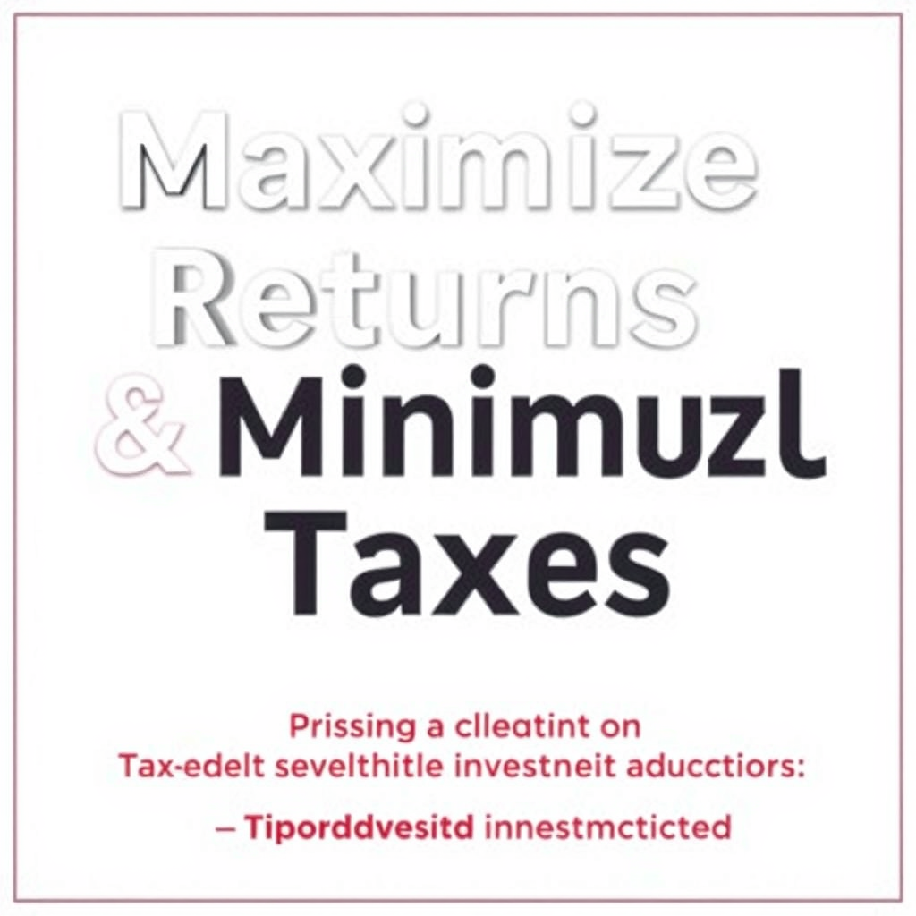 Maximize Returns & Minimize Taxes: Your Guide to Tax-Advantaged Investment Vehicles